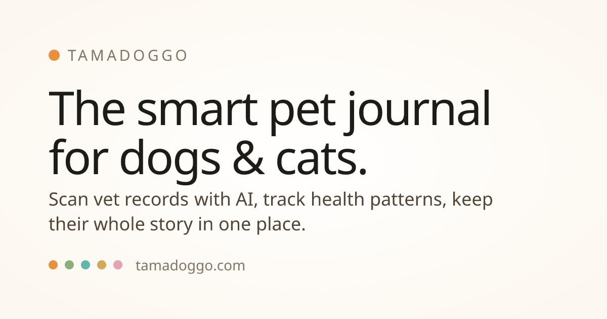 Smart Pet Journal for Dogs & Cats — Tamadoggo
